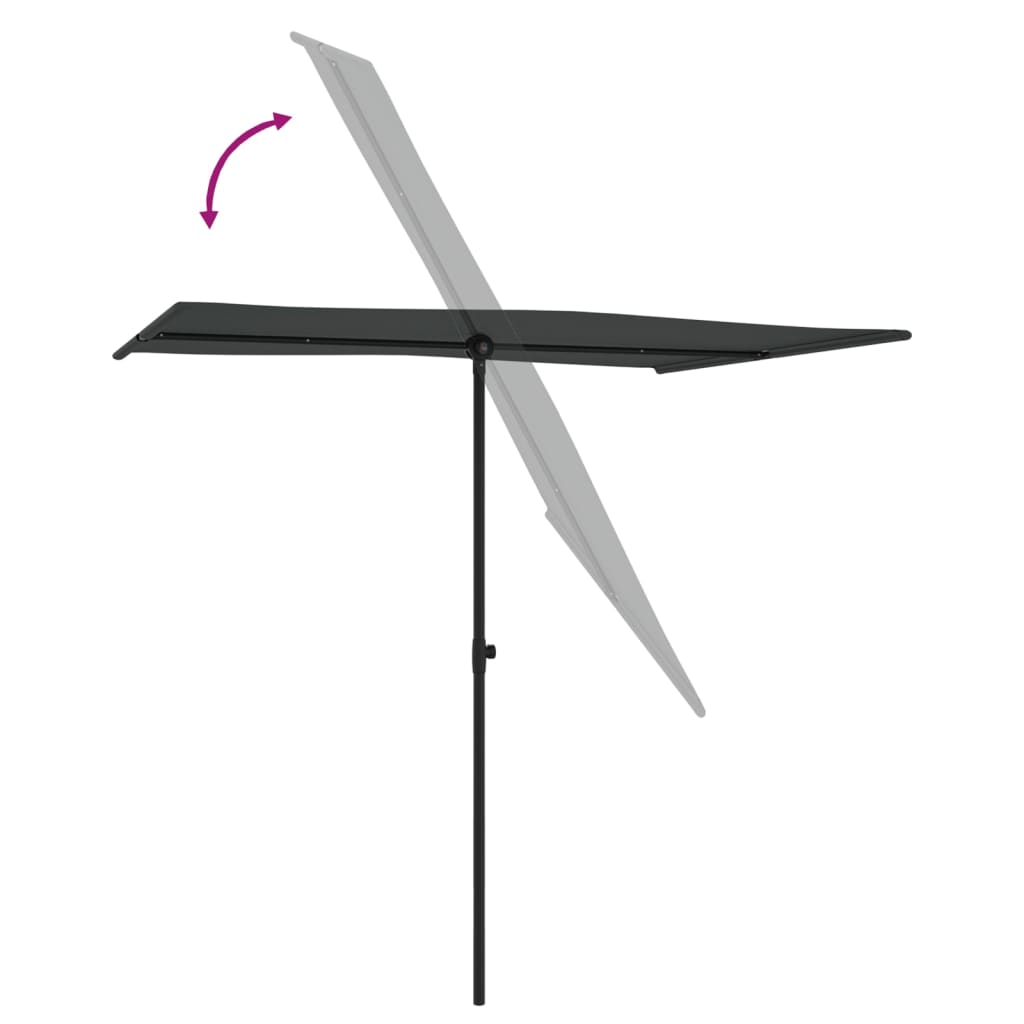 Parasol met aluminium paal 180x110 cm