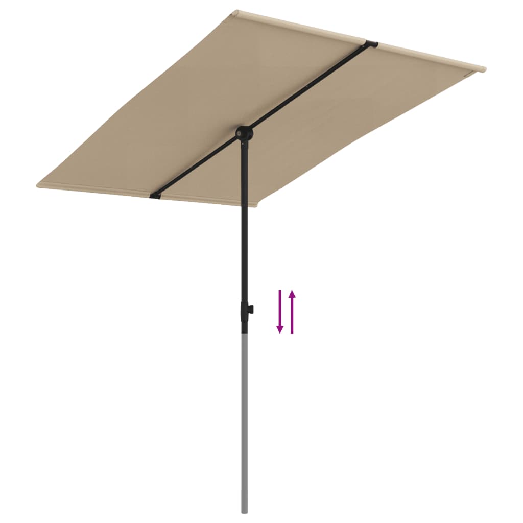 Parasol met aluminium paal 180x110 cm