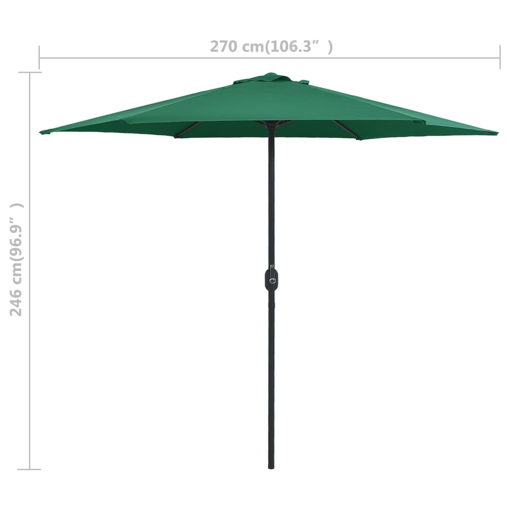 Parasol met aluminium paal 270x246 cm