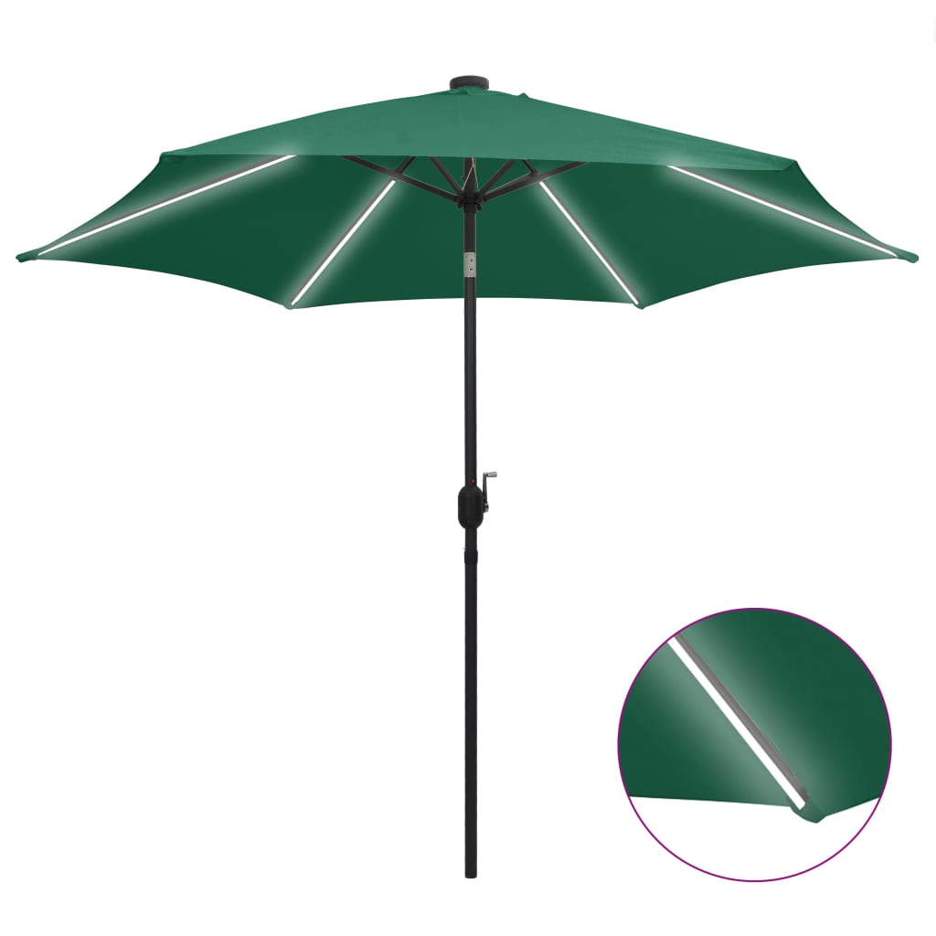 Parasol met LED-verlichting en aluminium paal 300 cm