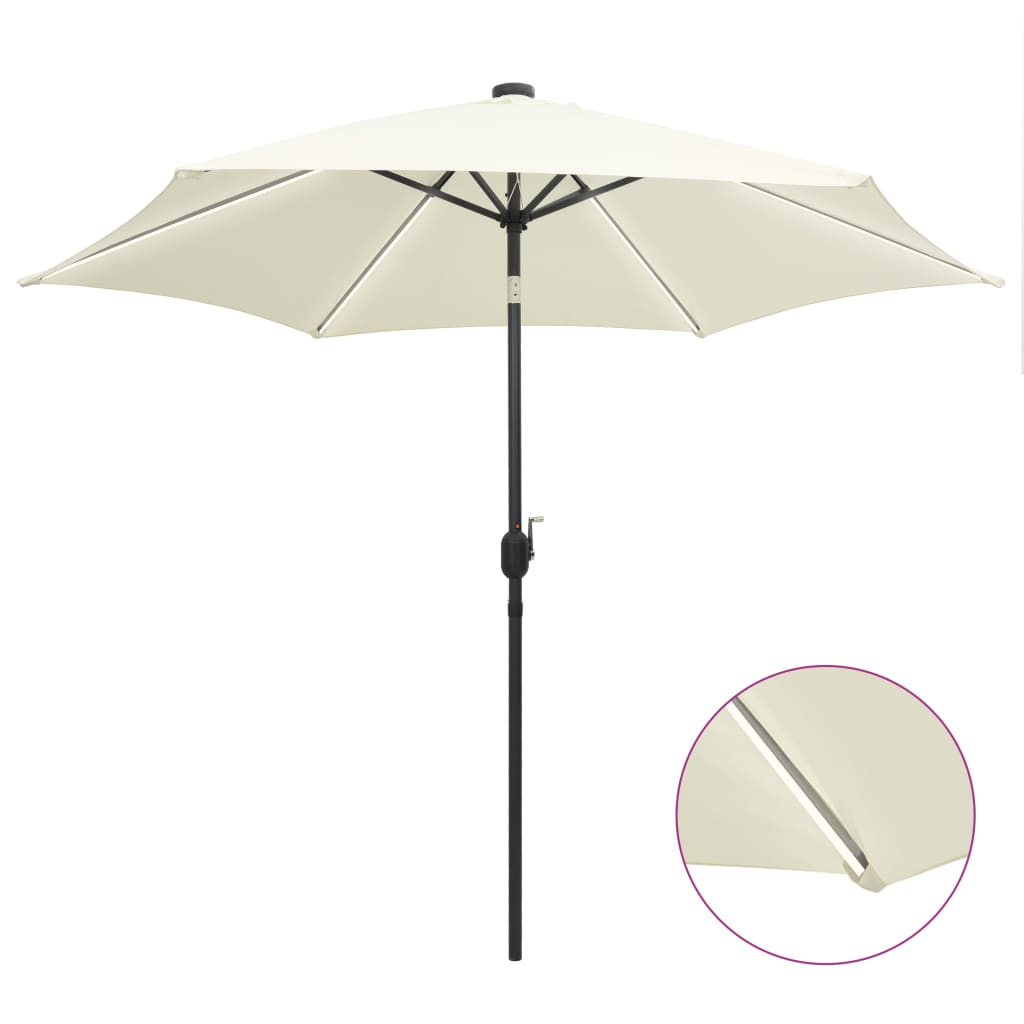 Parasol met LED-verlichting en aluminium paal 300 cm