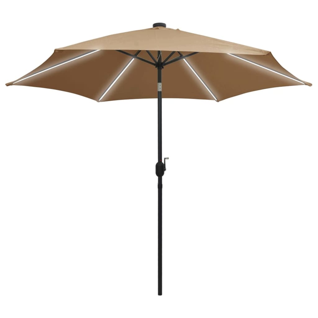 Parasol met LED-verlichting en aluminium paal 300 cm