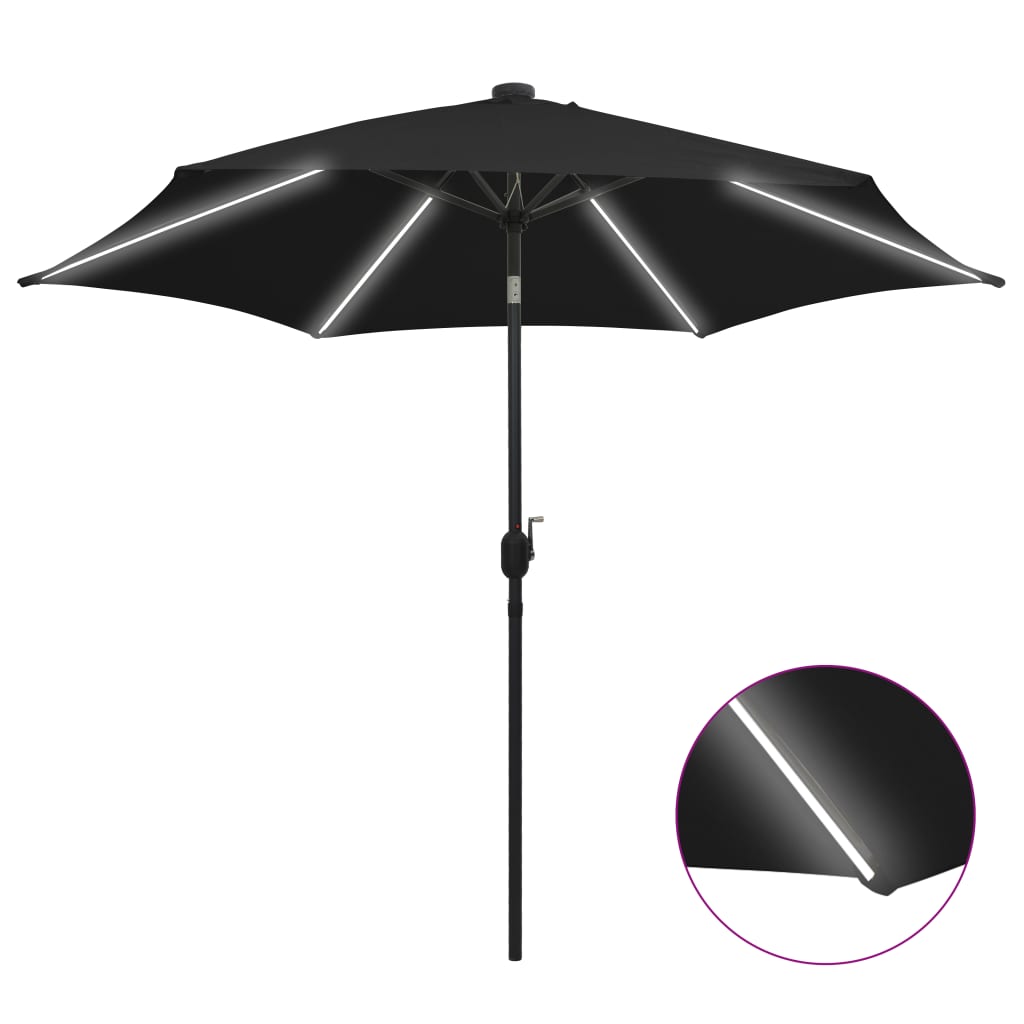 Parasol met LED-verlichting en aluminium paal 300 cm