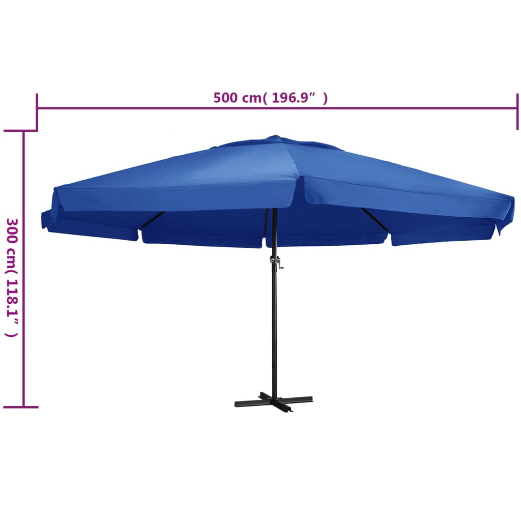 Parasol met aluminium paal 600 cm