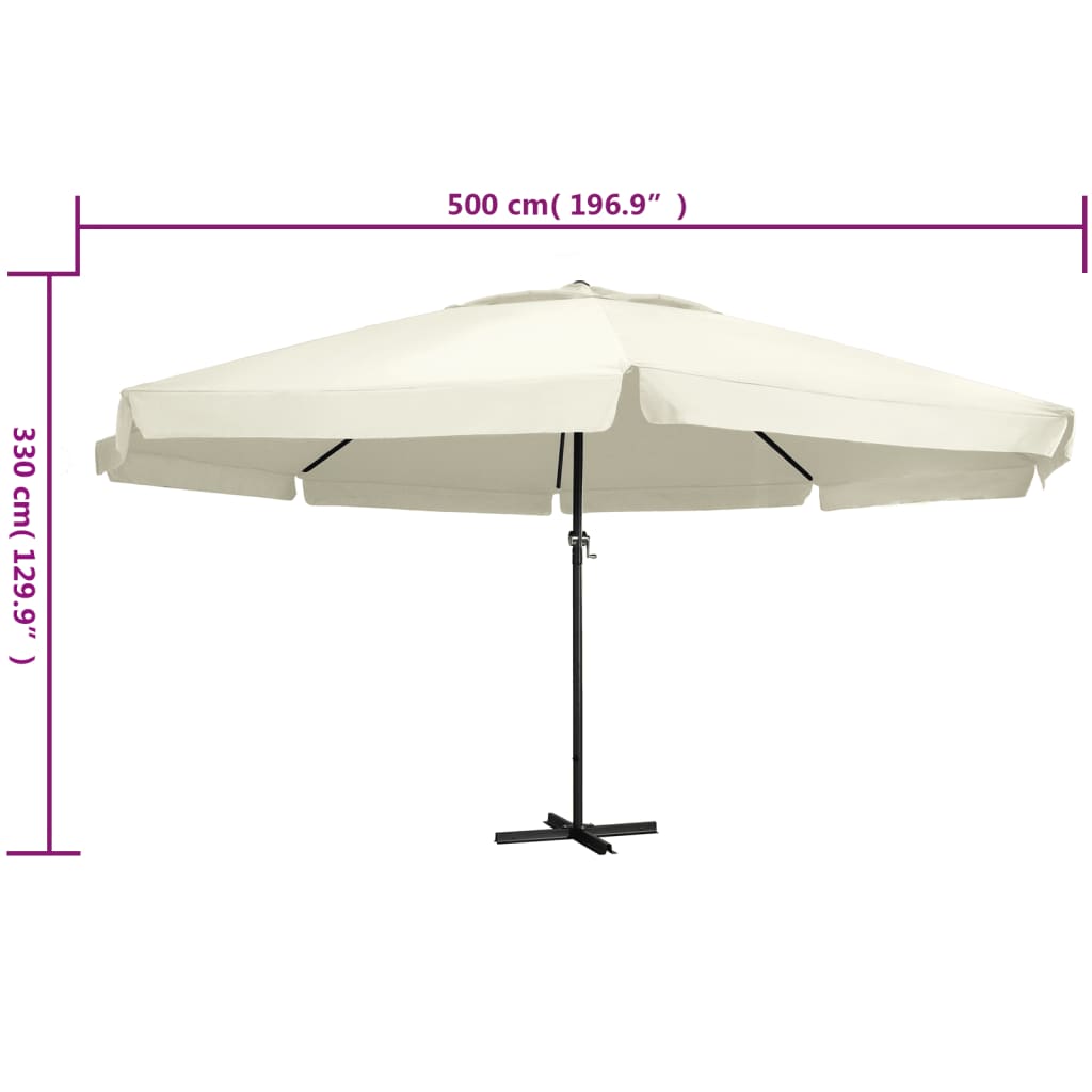 Parasol met aluminium paal 600 cm