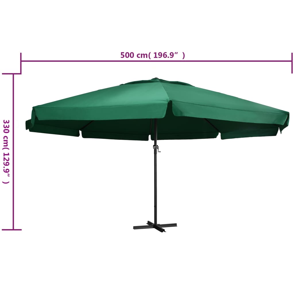 Parasol met aluminium paal 600 cm