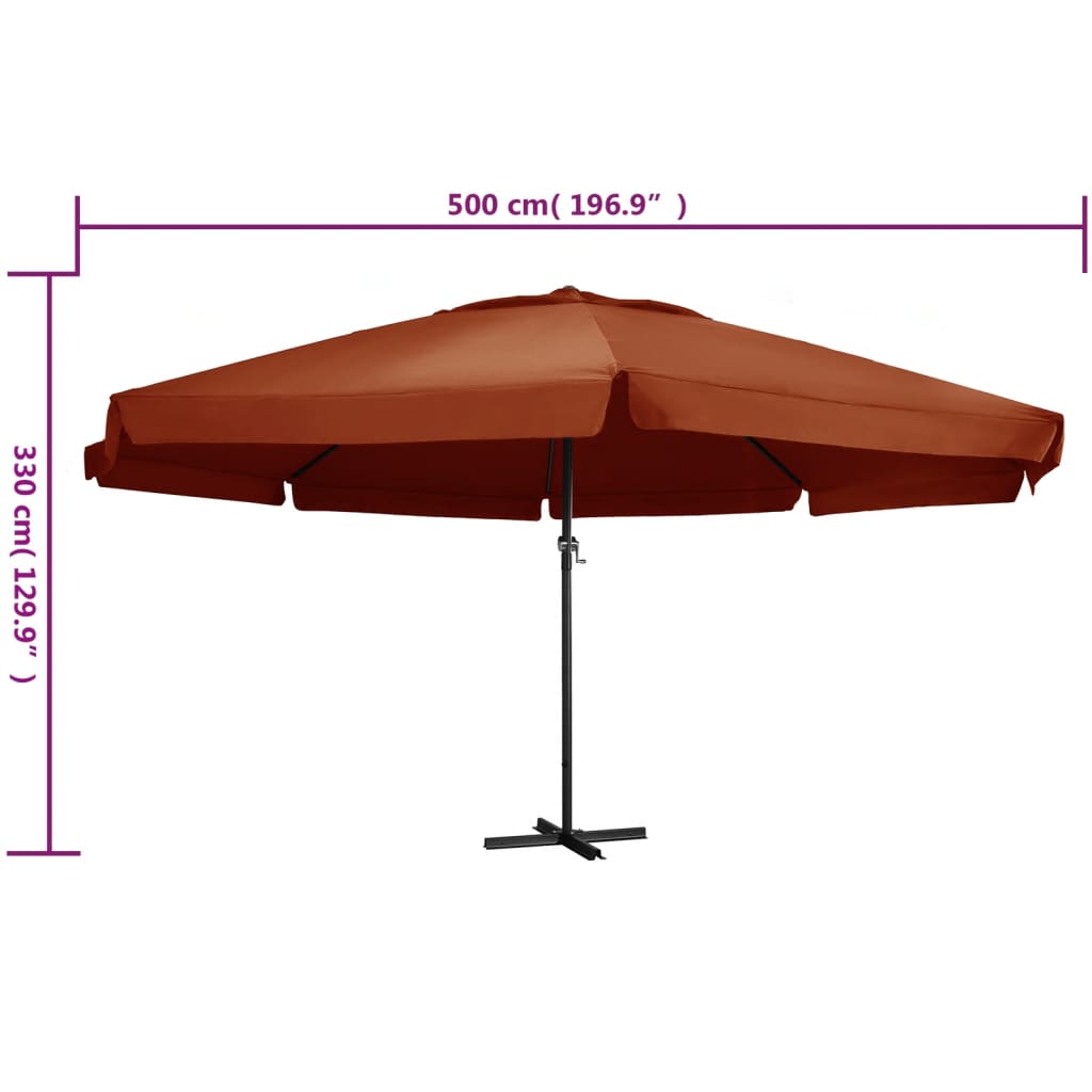 Parasol met aluminium paal 600 cm