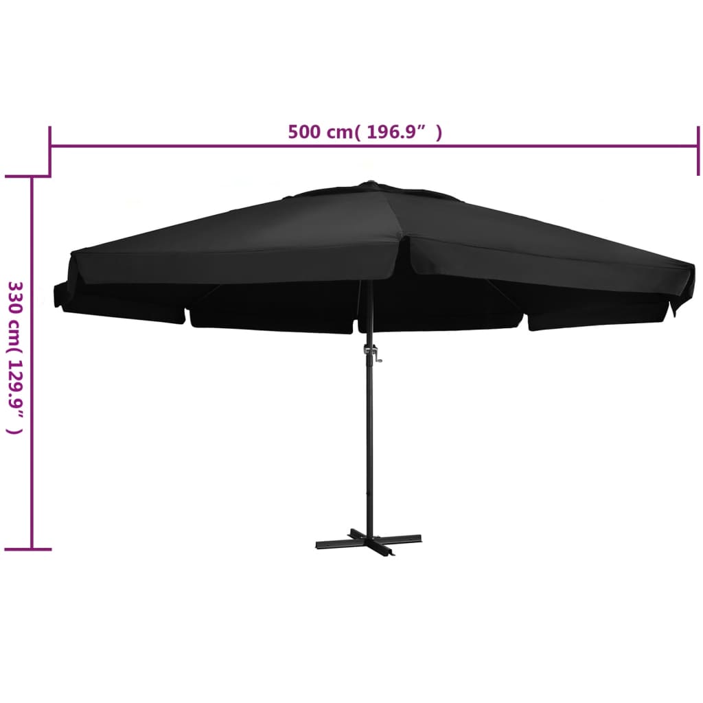 Parasol met aluminium paal 600 cm