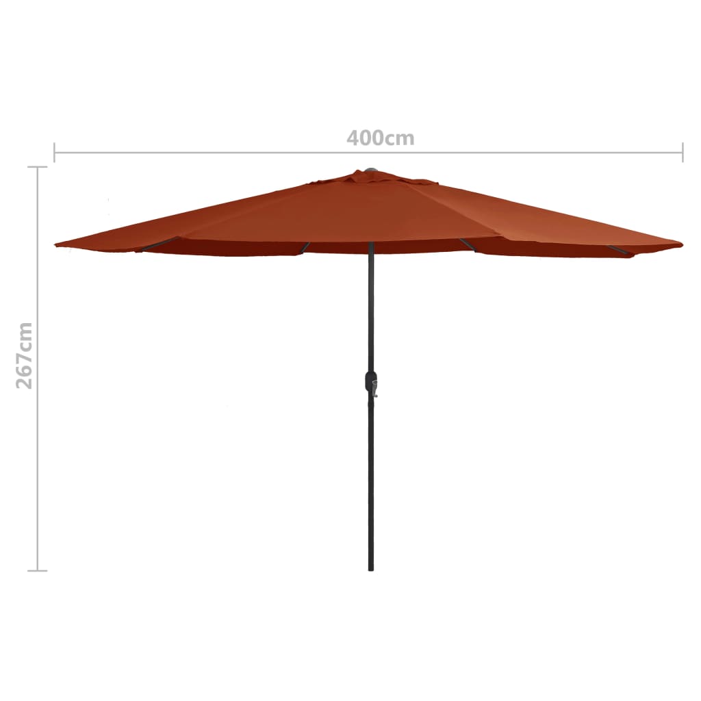 Parasol met metalen paal 390 cm antraciet