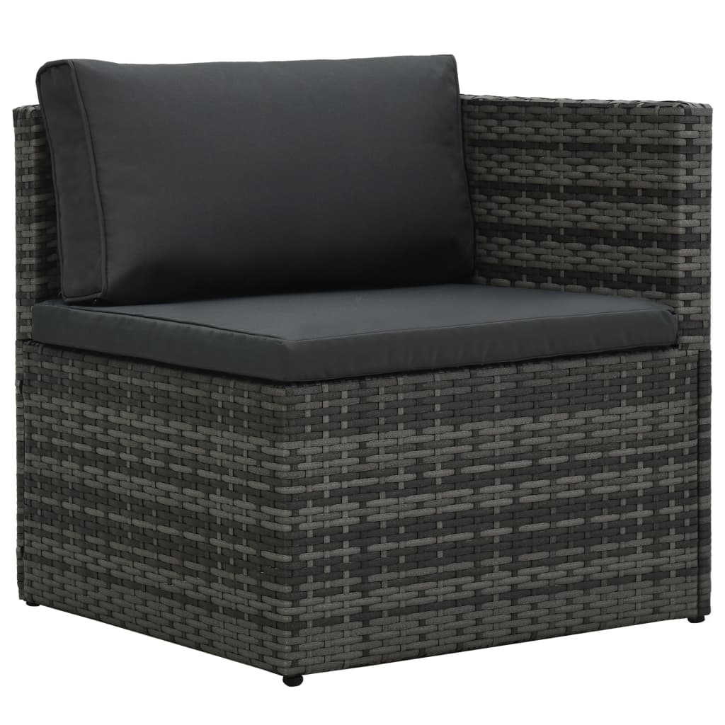 5-delige Loungeset met kussens poly rattan