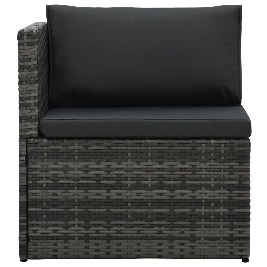 5-delige Loungeset met kussens poly rattan