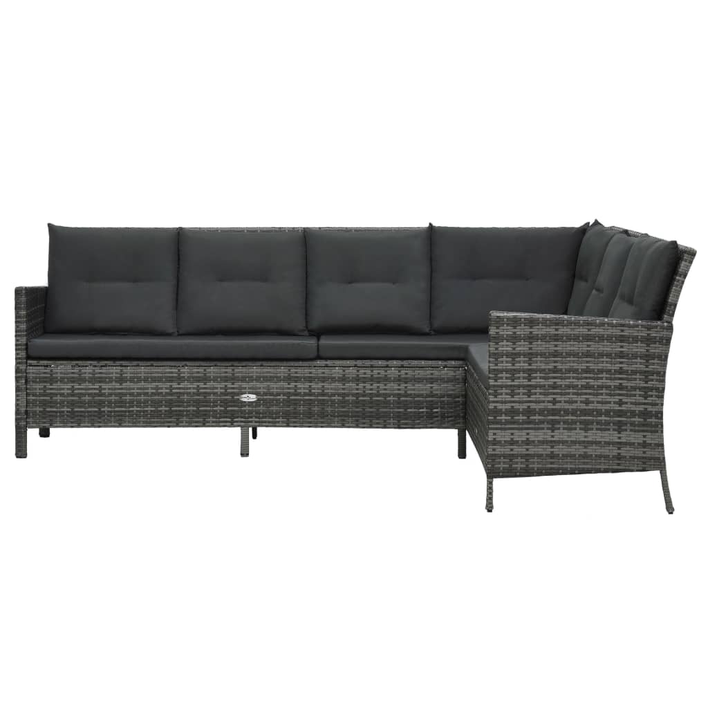 3-delige Loungeset met kussens poly rattan