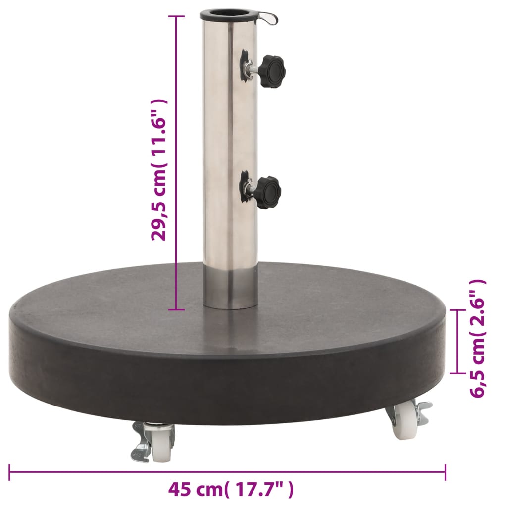 Parasolvoet rond 30 kg graniet