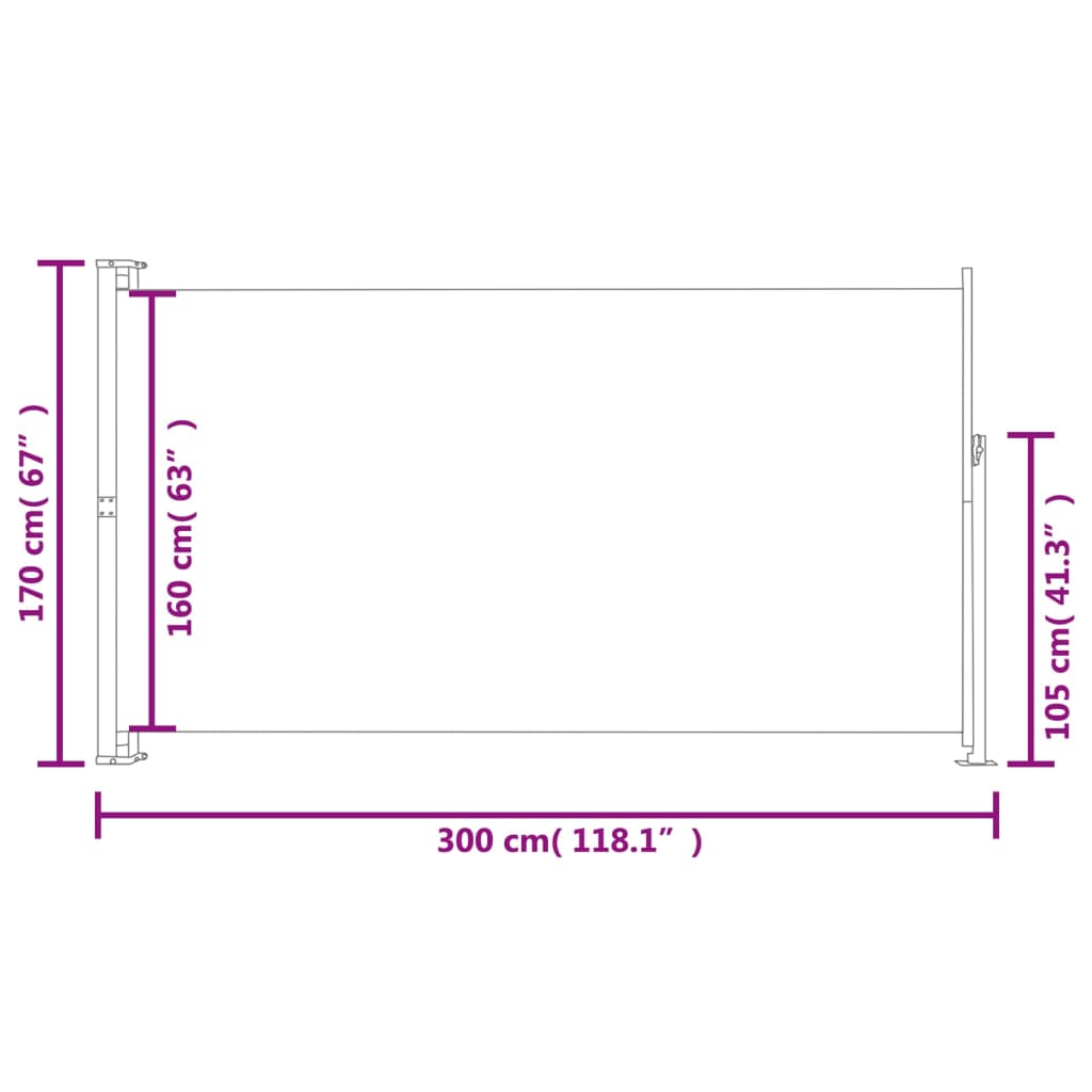 Tuinscherm uittrekbaar 100x500 cm