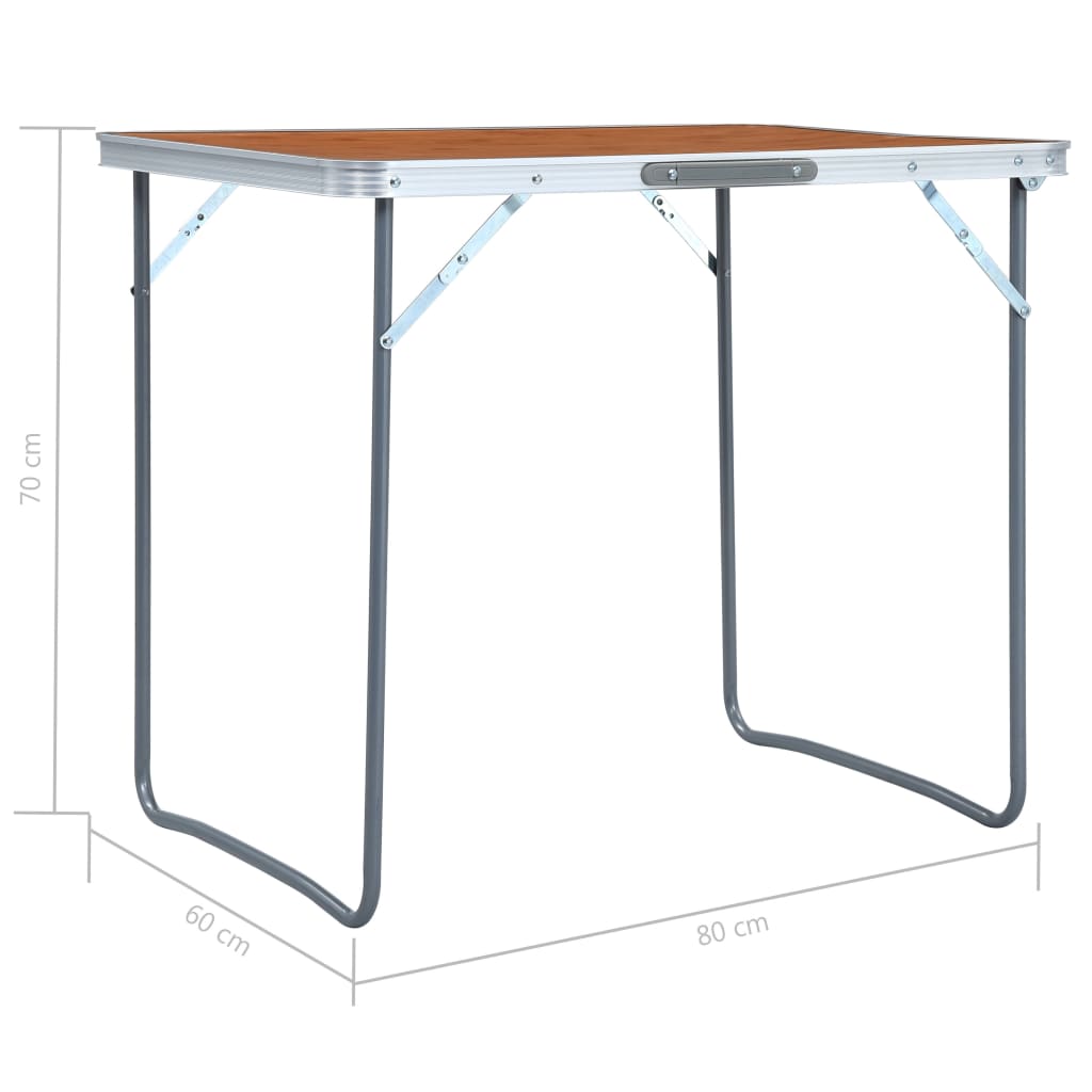 Campingtafel inklapbaar met metalen frame 80x60 cm