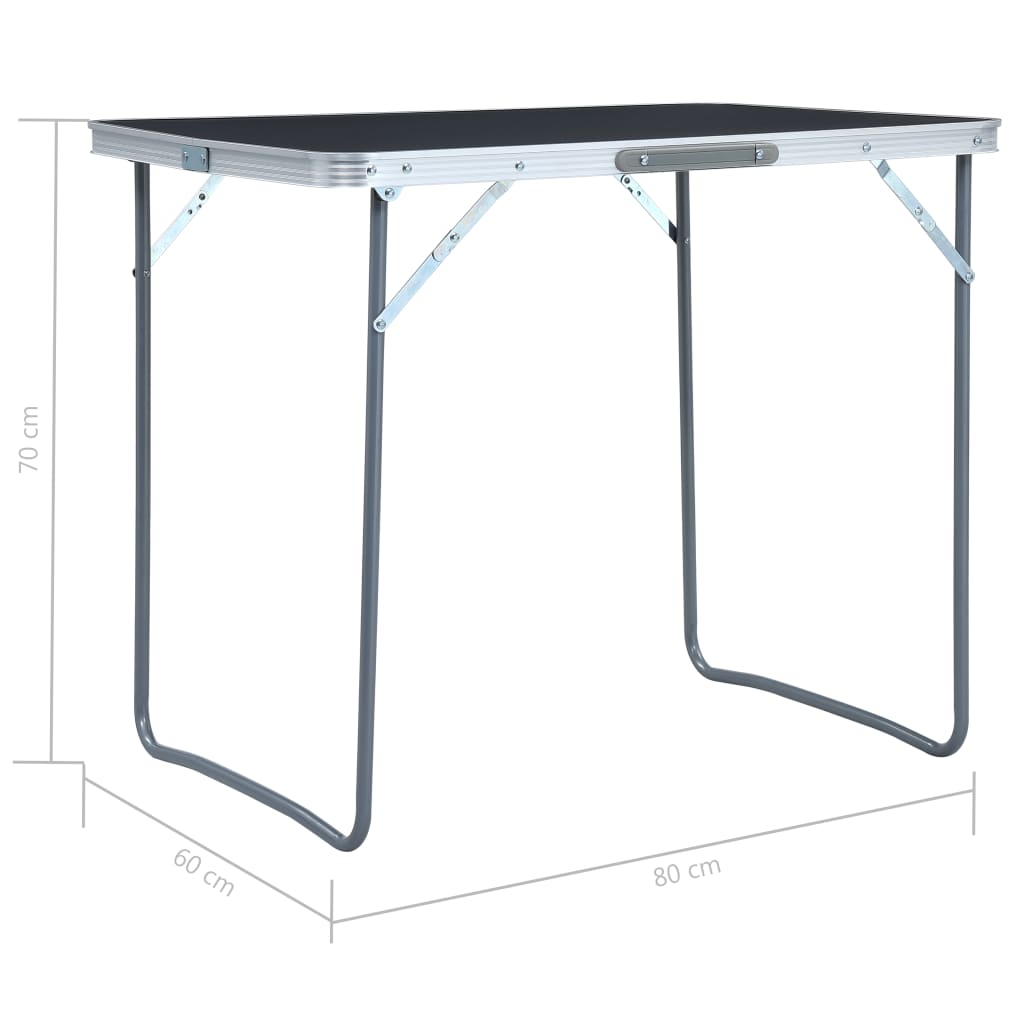 Campingtafel inklapbaar met metalen frame 80x60 cm