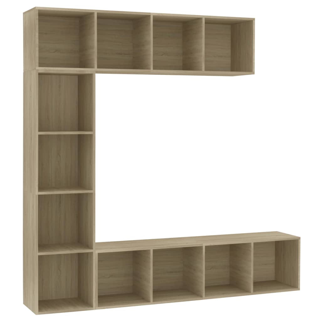 3-delige boekenkast- / tv-meubelset 180x30x180 cm