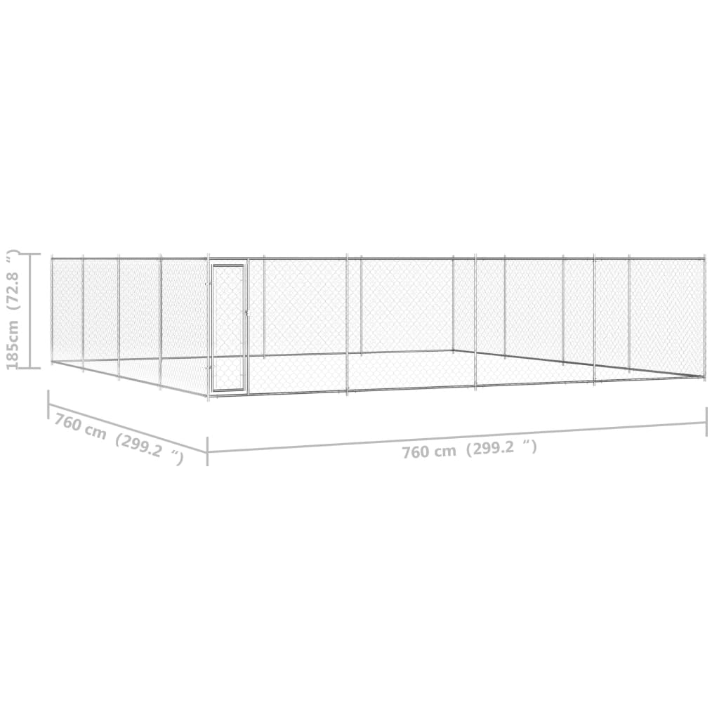 Hondenkennel voor buiten 950x570x185 cm gegalvaniseerd staal