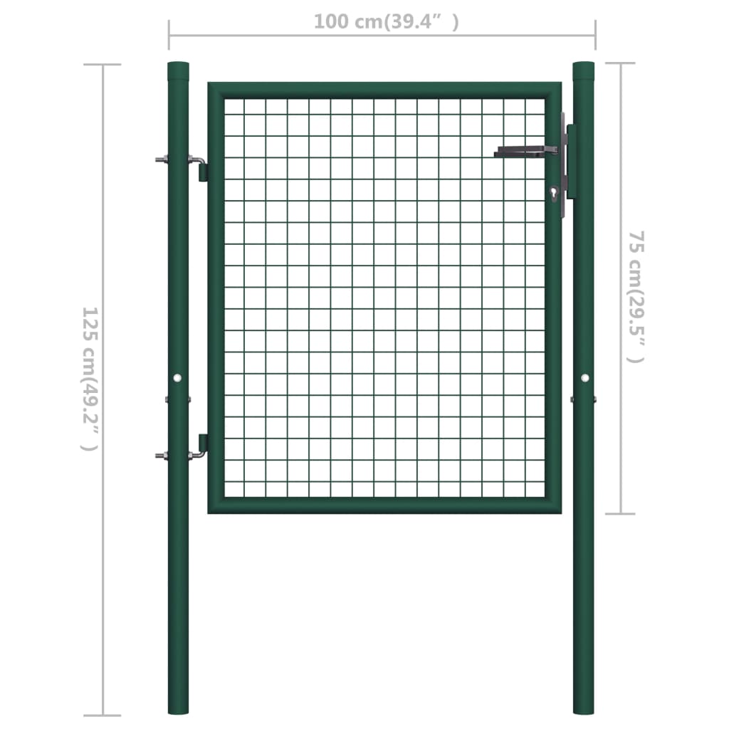 Poort 100x200 cm staal groen