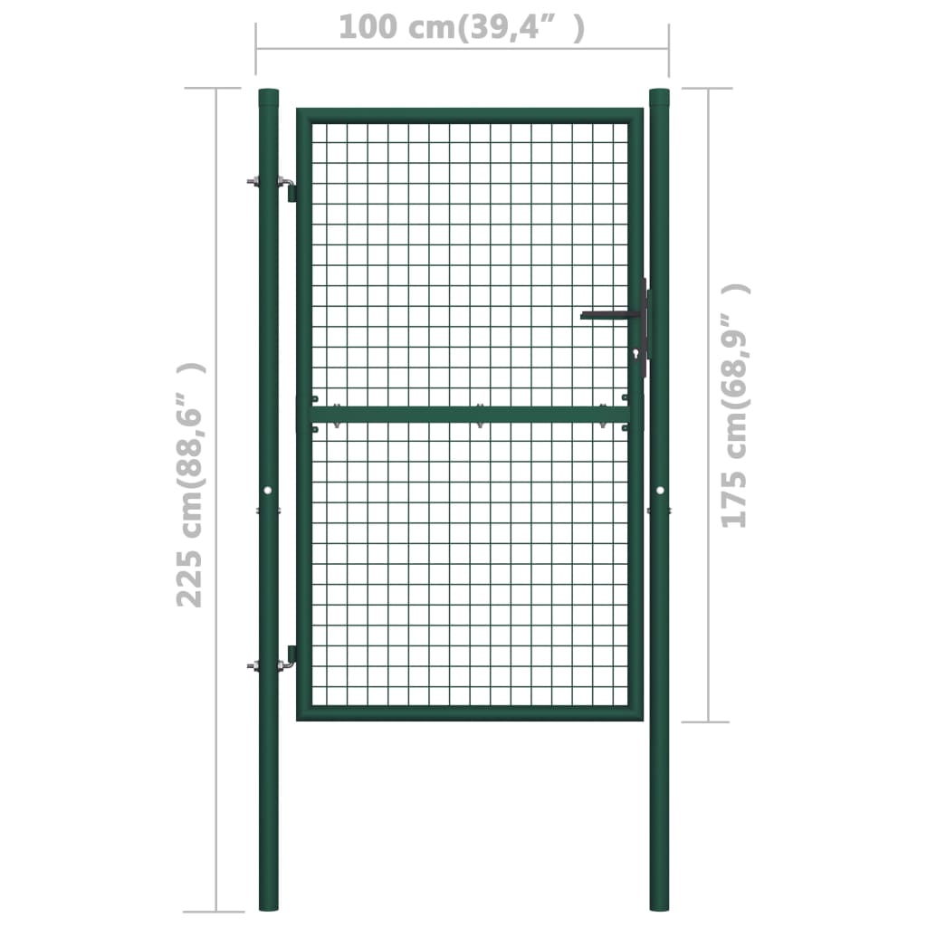 Poort 100x125 cm staal groen