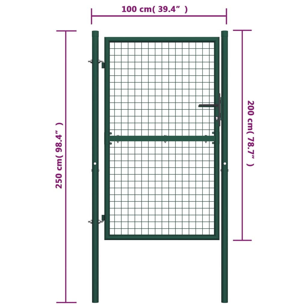 Poort 100x200 cm staal groen