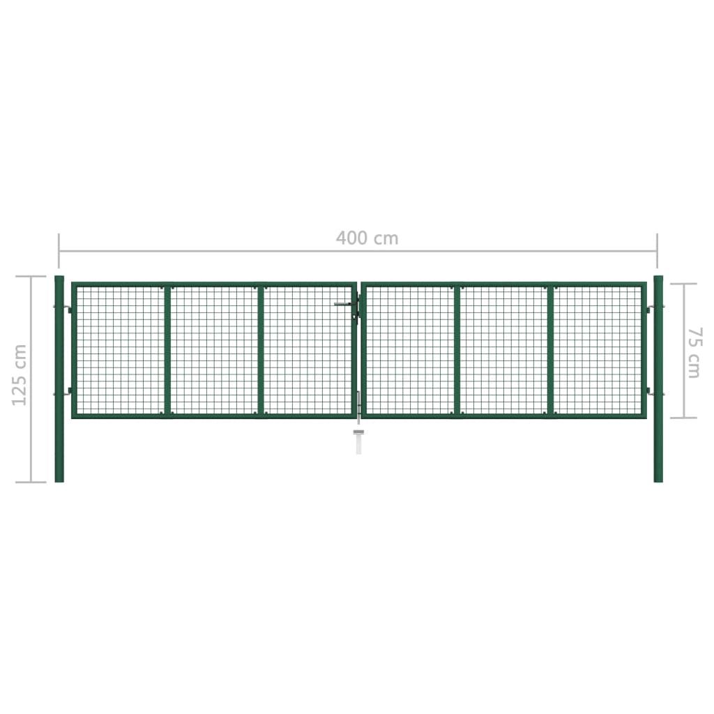 Gaaspoort 390x100 cm staal groen