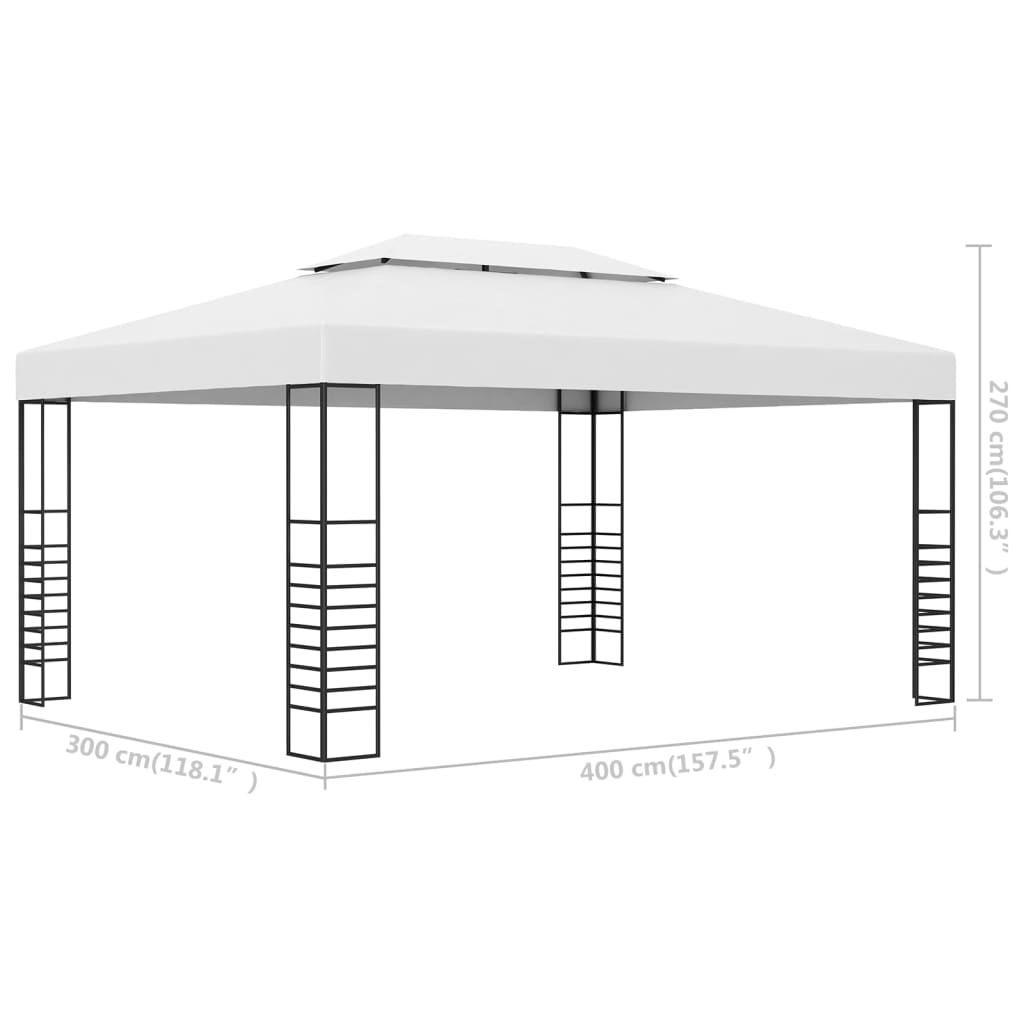 Tuinprieel 4x3x2,7 m gepoedercoat staal