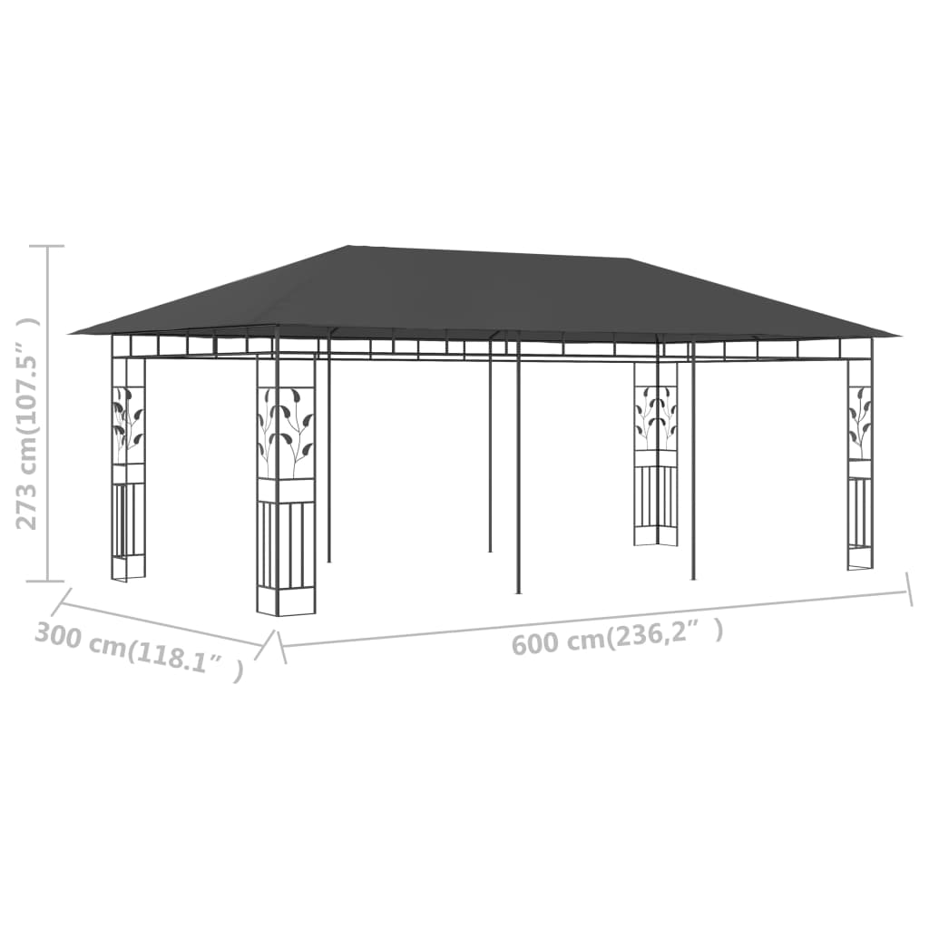 Prieel met klamboe 6x3x2,73 m