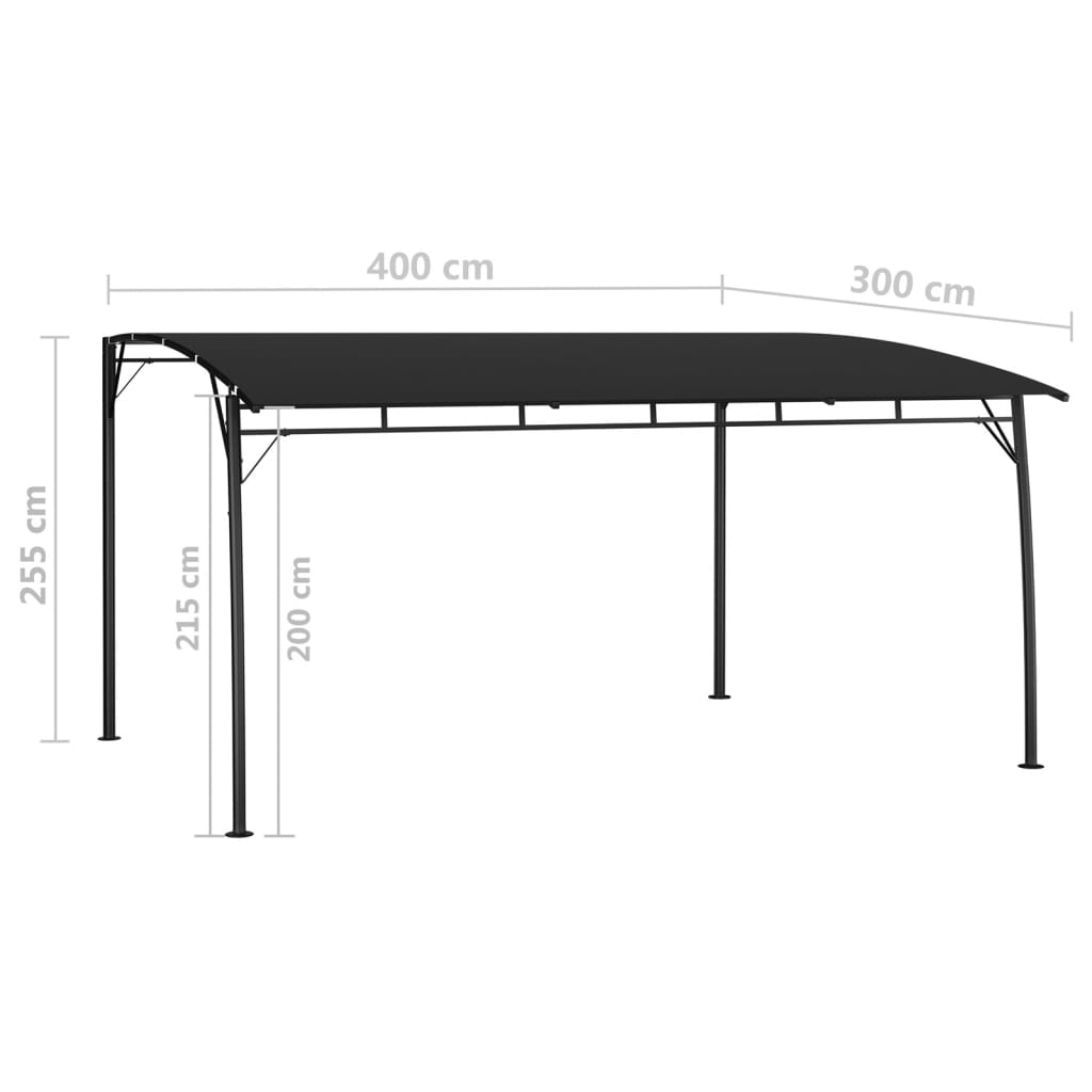 Zonneluifel 4x3x2,55 m antracietkleurig