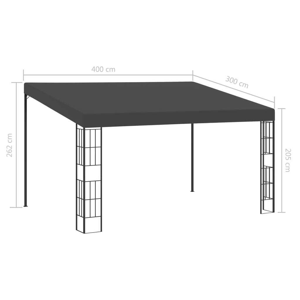 Wandprieel 3x6 m stof antracietkleurig