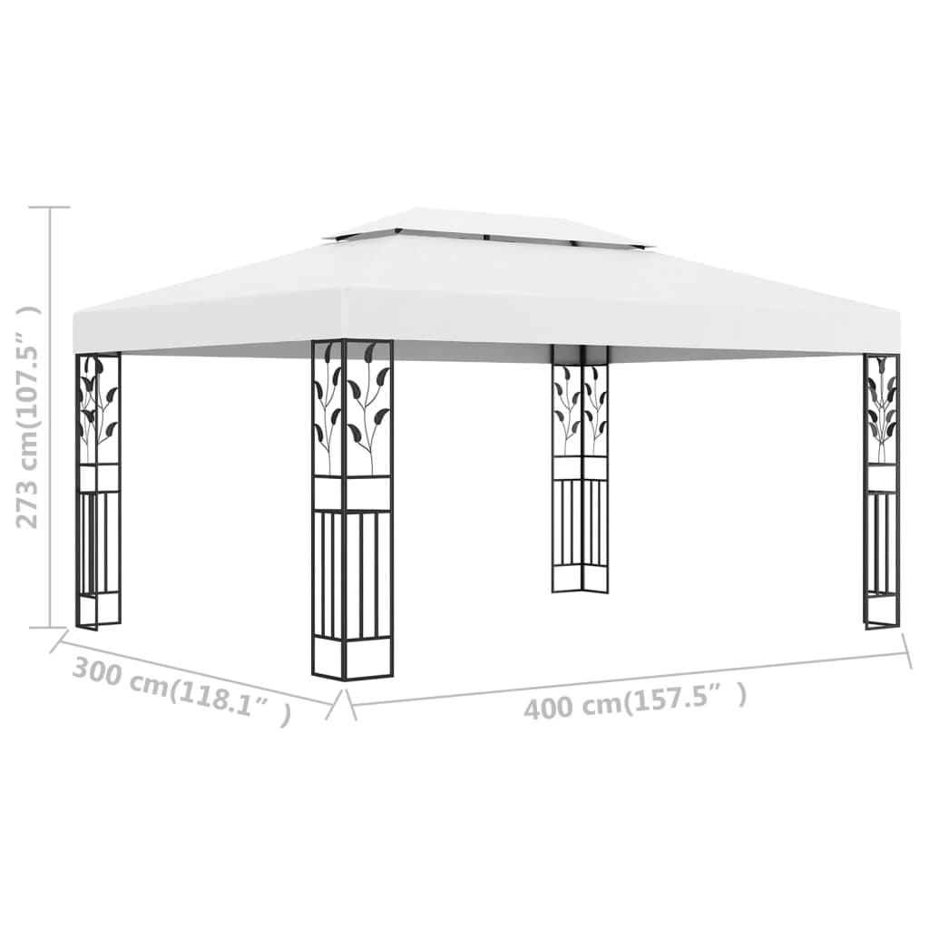 Prieel met dubbel dak 3x4 m