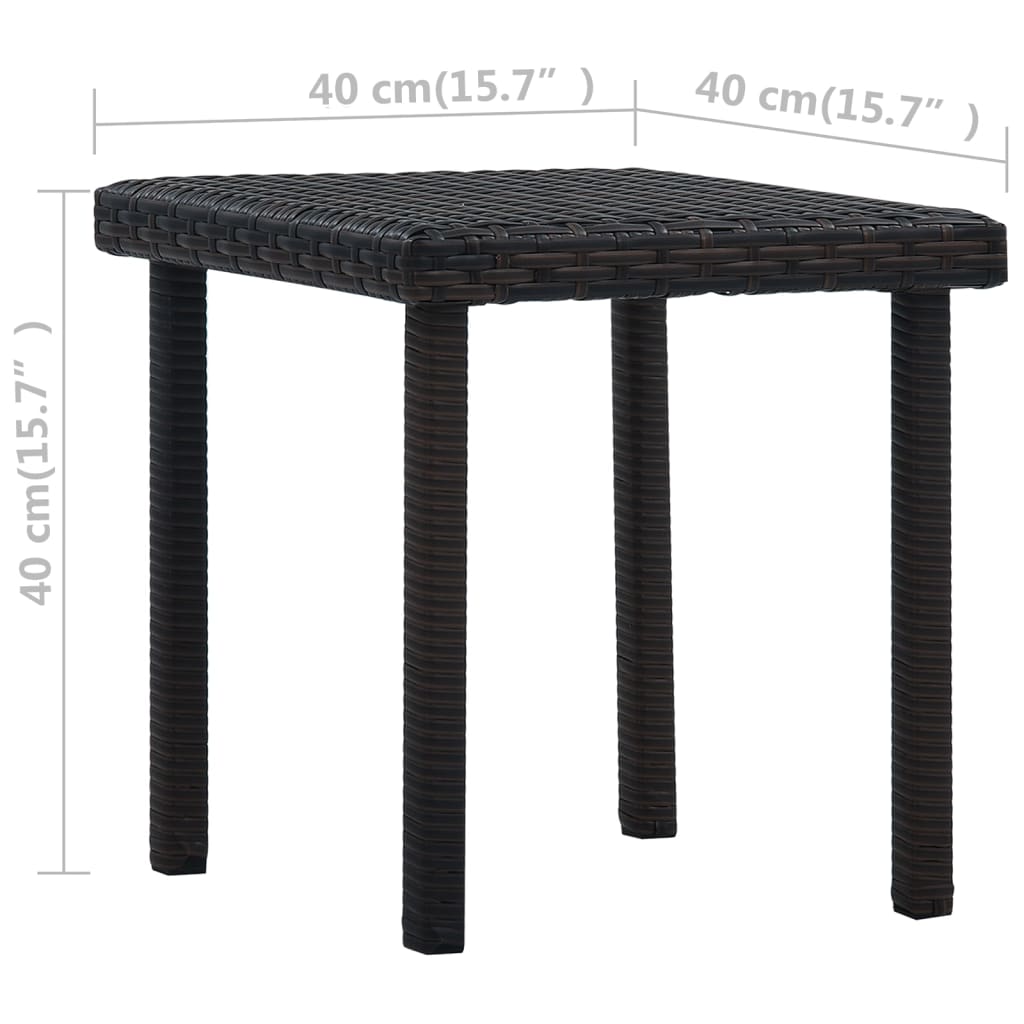 Tuintheetafel 40x40x40 cm poly rattan