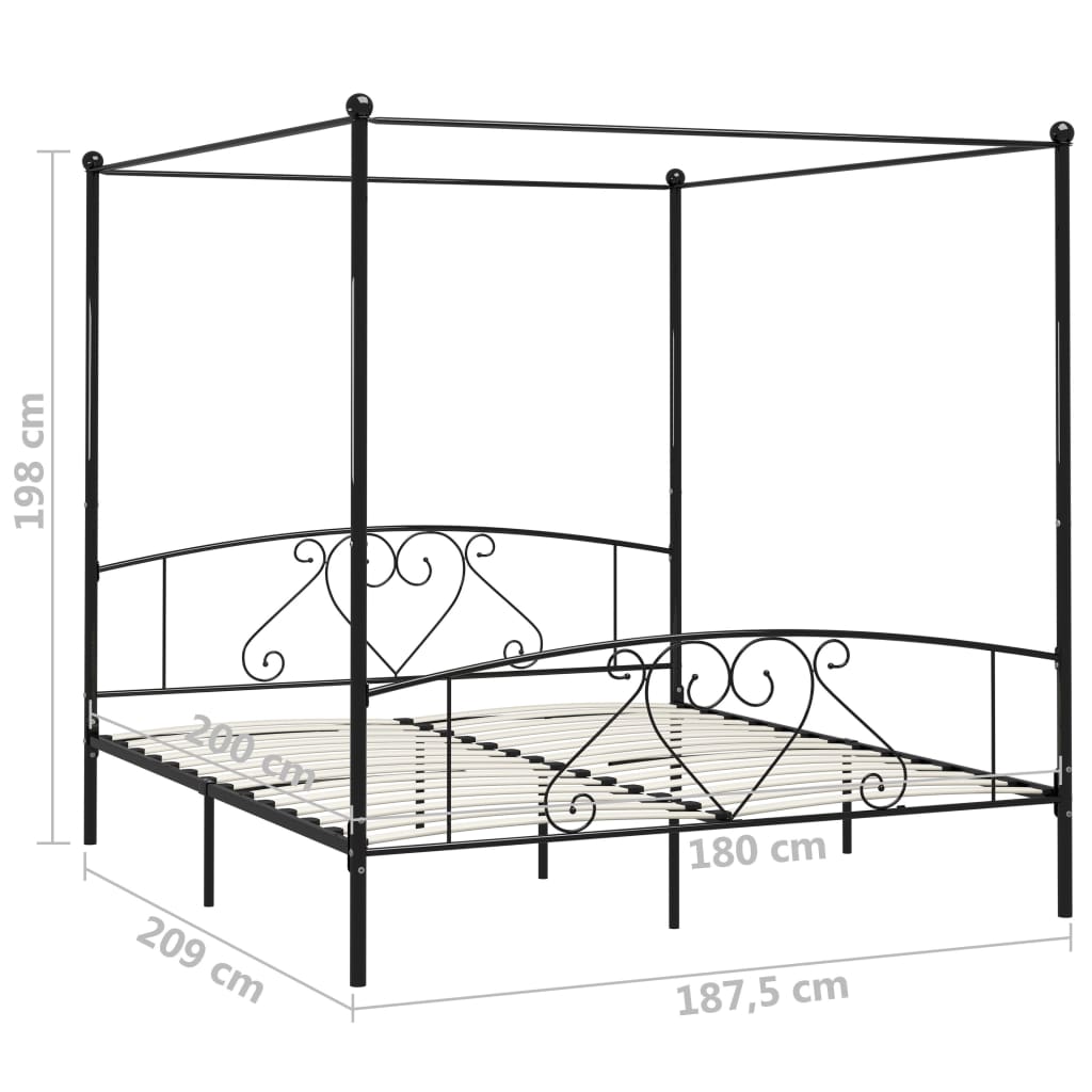 Hemelbedframe metaal 120x200 cm