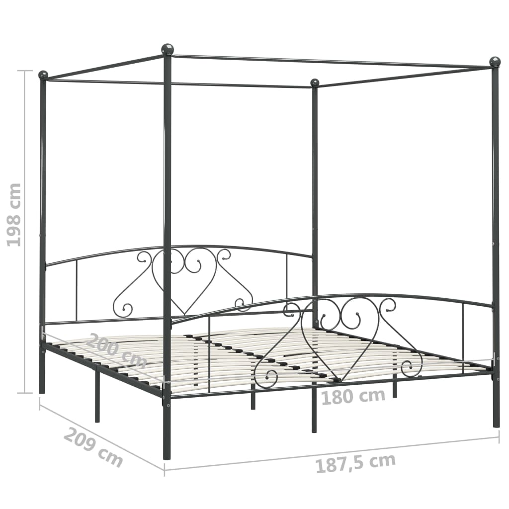 Hemelbedframe metaal 120x200 cm