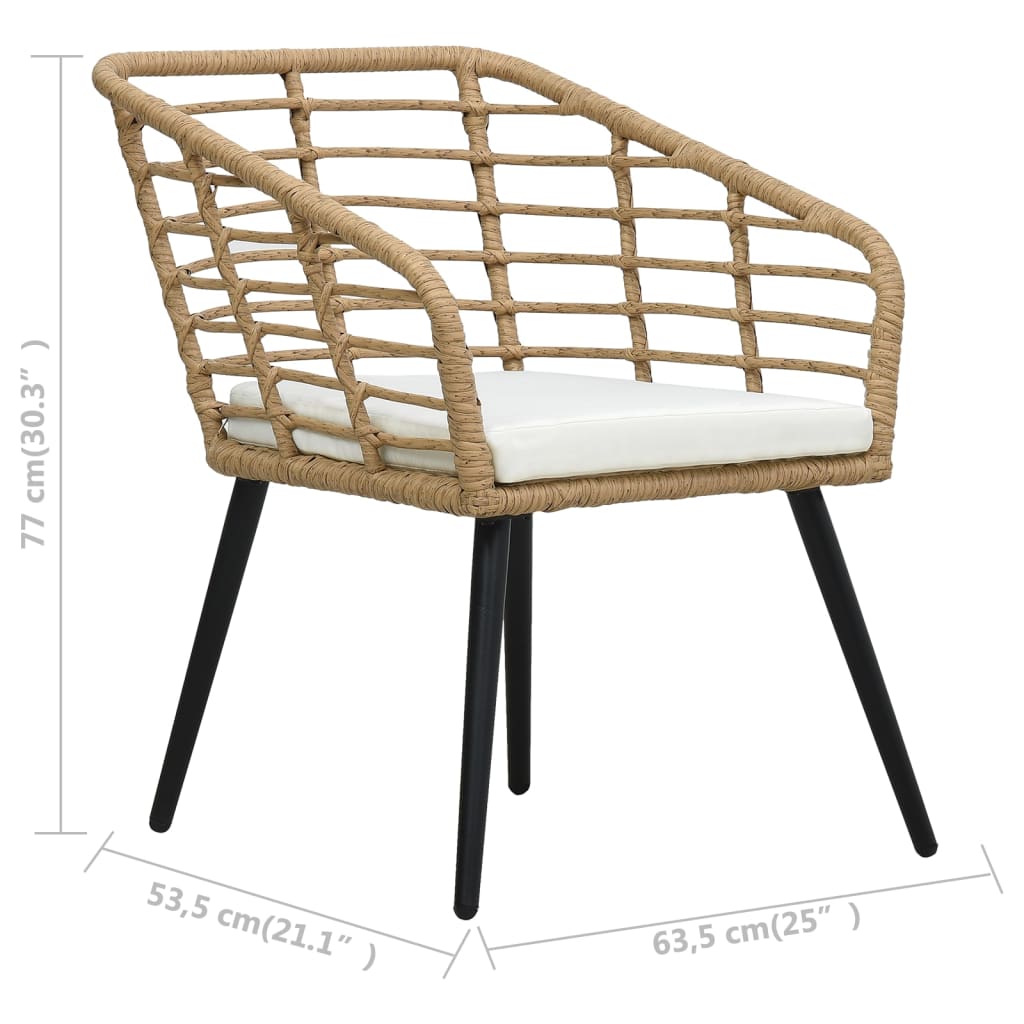 3-delige Bistroset poly rattan