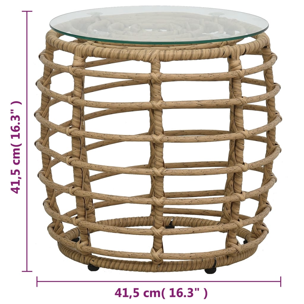 3-delige Bistroset poly rattan eikenkleurig