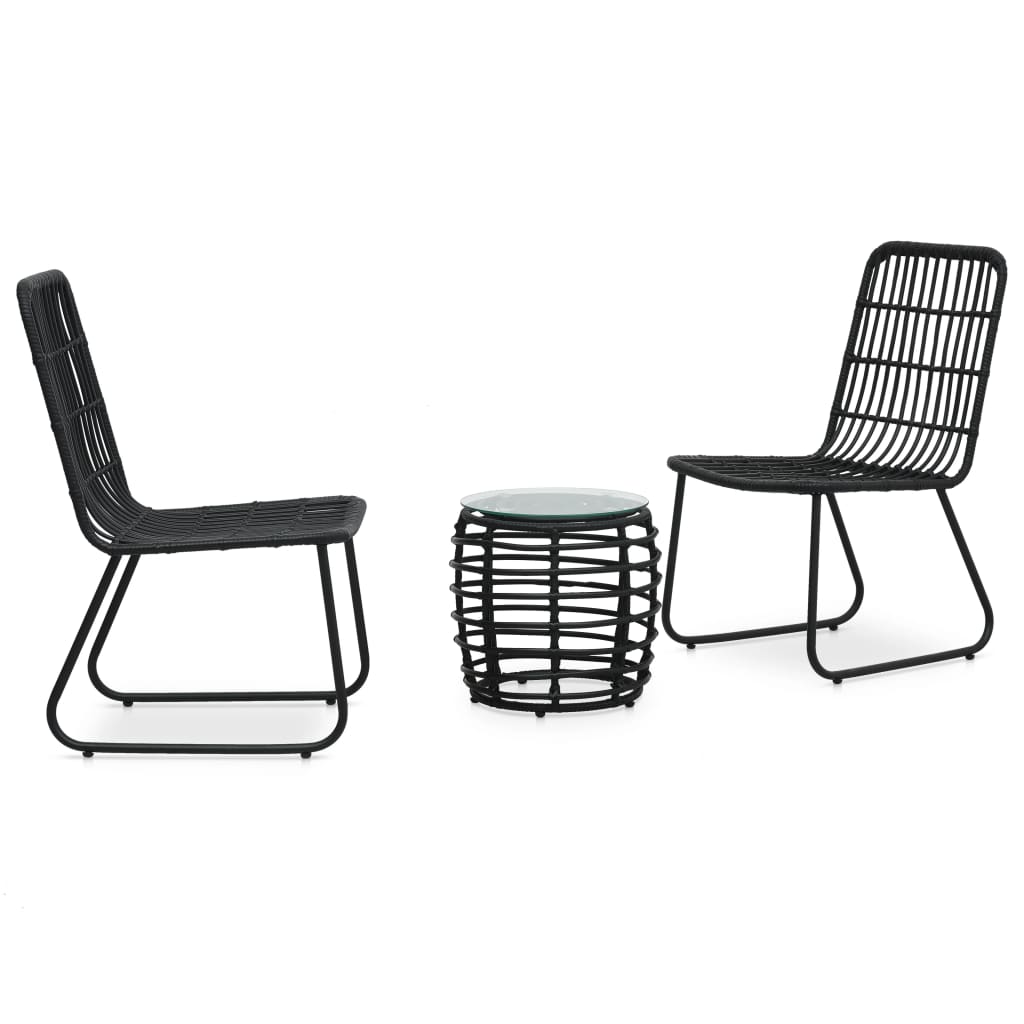 3-delige Bistroset poly rattan eikenkleurig