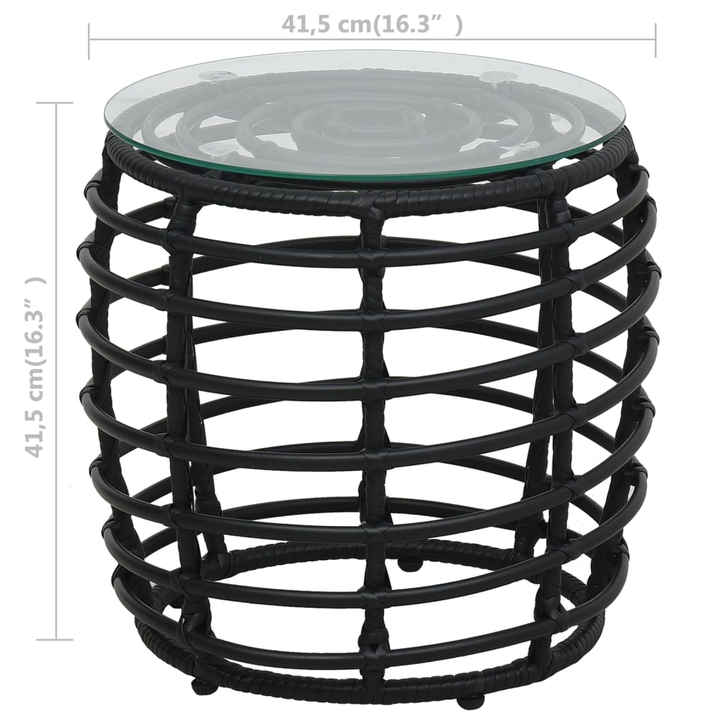 3-delige Bistroset poly rattan eikenkleurig