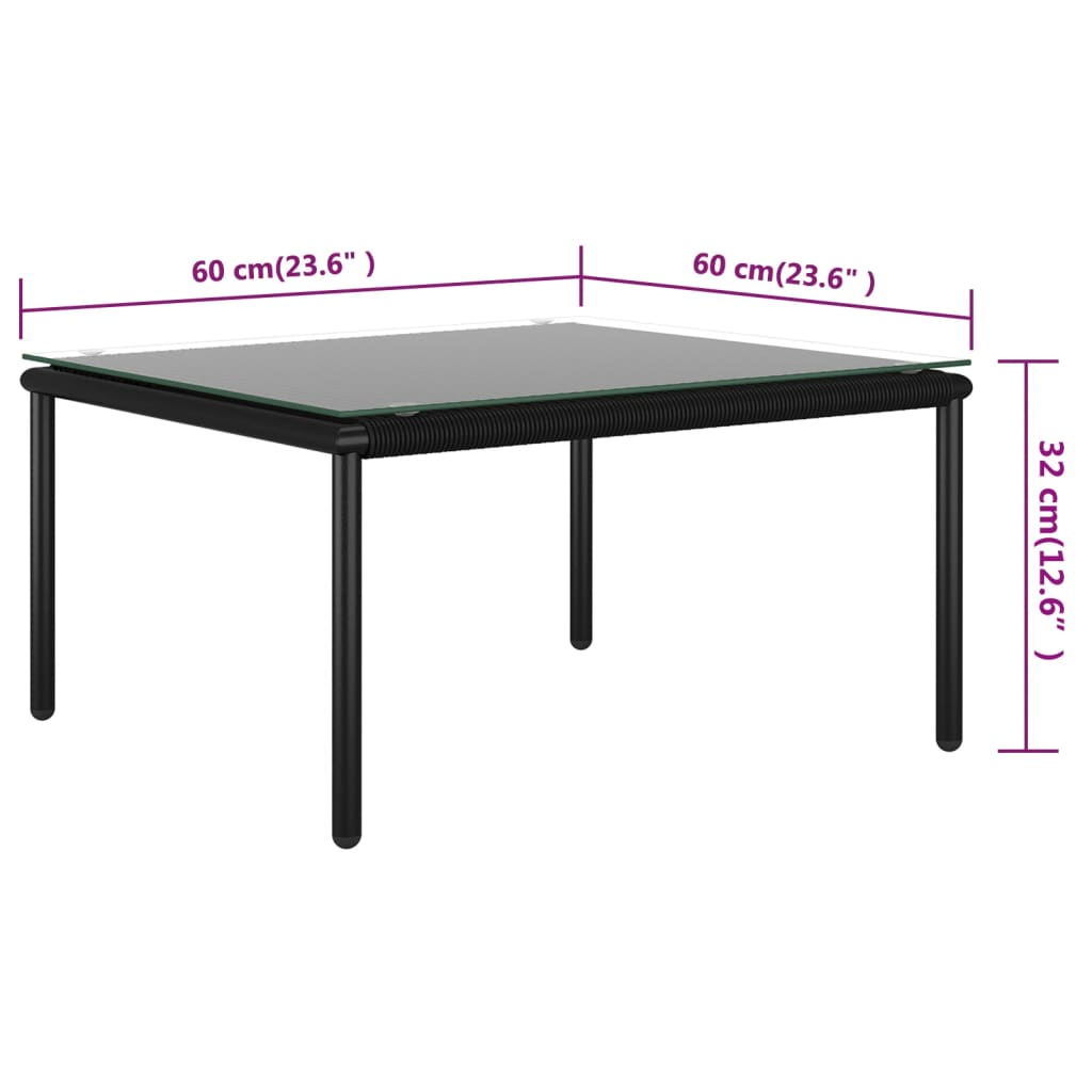 6-delige Loungeset met kussens PVC zwart