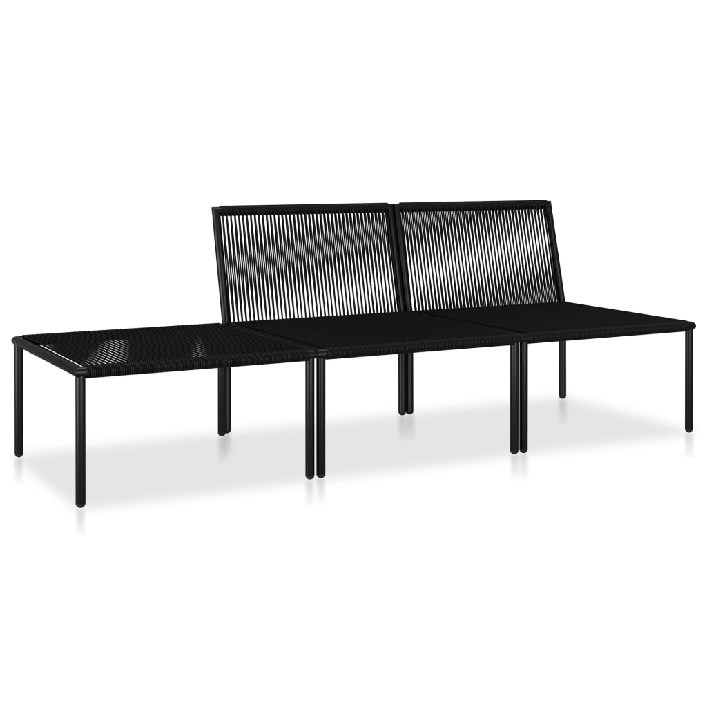 6-delige Loungeset met kussens PVC zwart