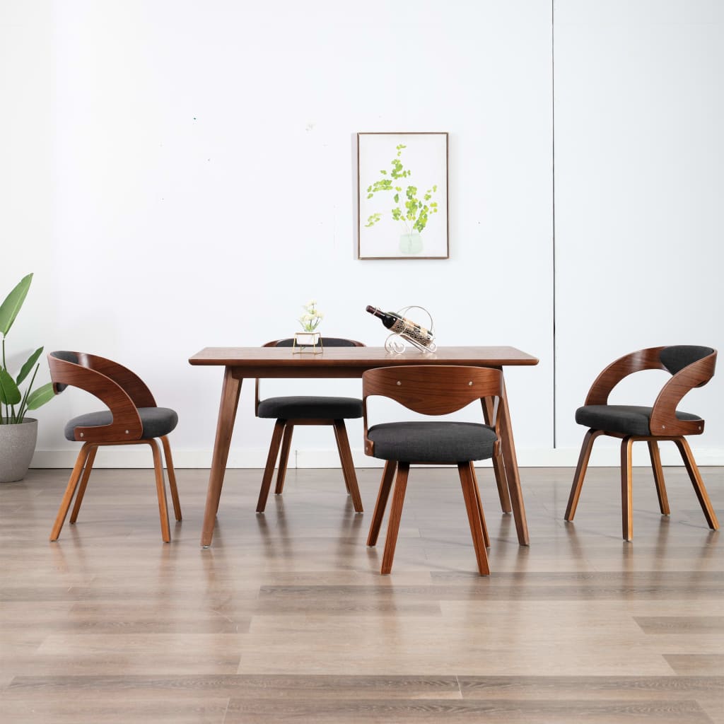 Eetkamerstoelen 2 st gebogen hout kunstleer crèmekleurig