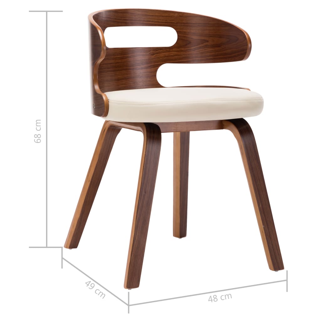 Eetkamerstoelen 2 st gebogen hout kunstleer