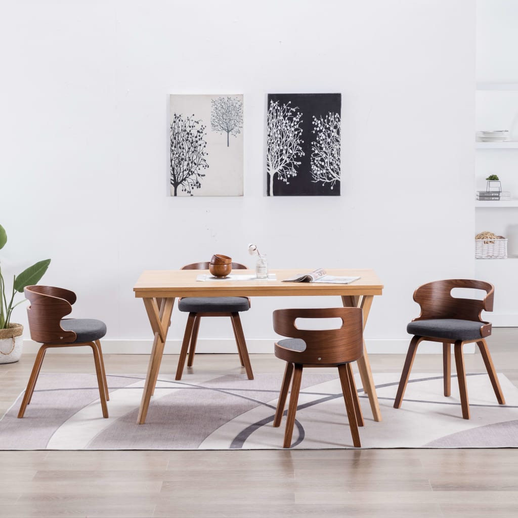 Eetkamerstoelen 2 st gebogen hout kunstleer crèmekleurig