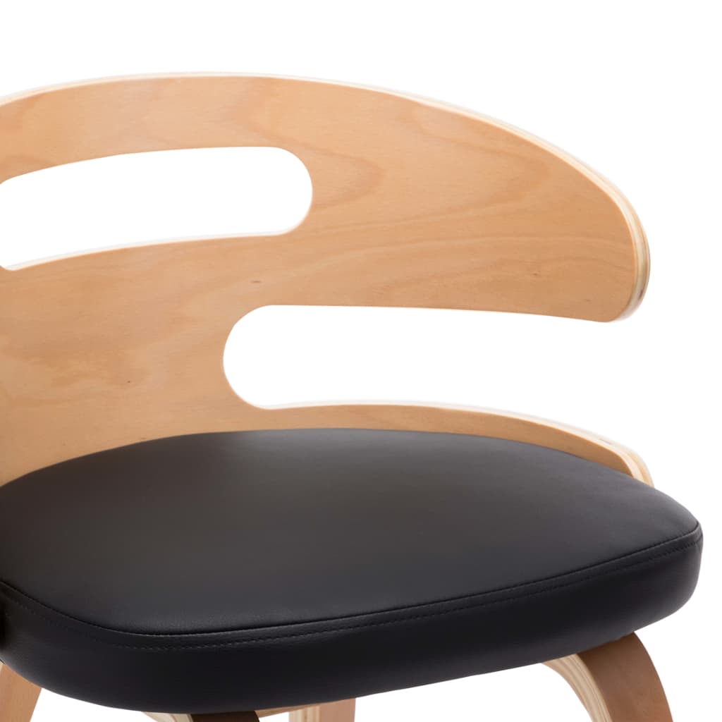 Eetkamerstoelen 2 st gebogen hout kunstleer crèmekleurig