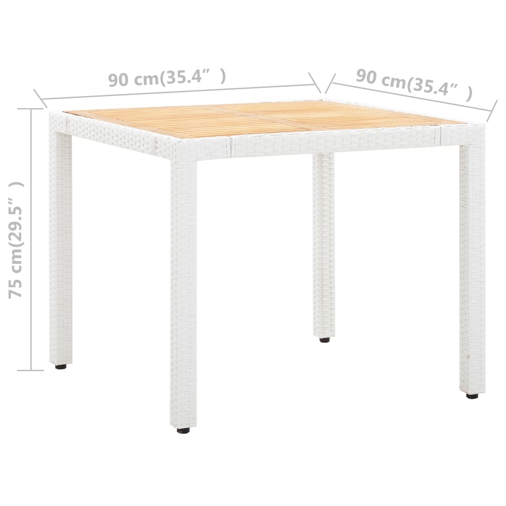 5-delige Tuinset poly rattan wit