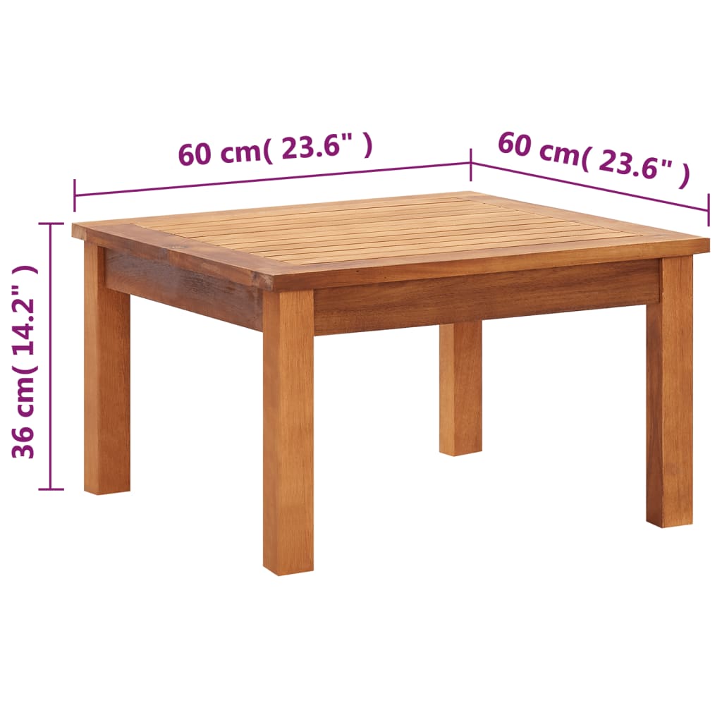 Tuintafel 110x110x45 cm massief acaciahout