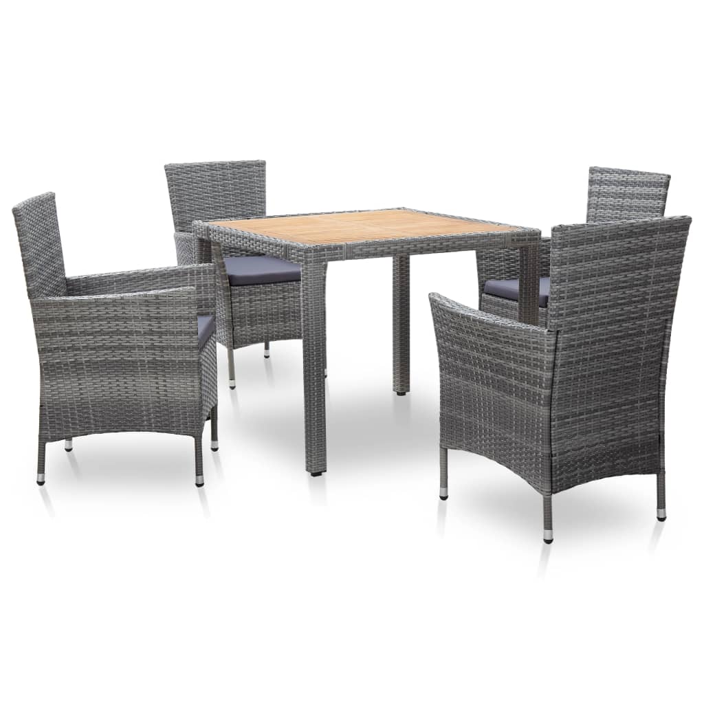 3-delige Tuinset met kussens poly rattan