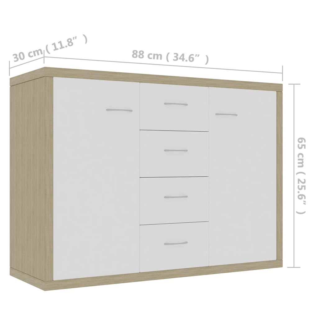 Dressoir 88x30x65 cm bewerkt hout