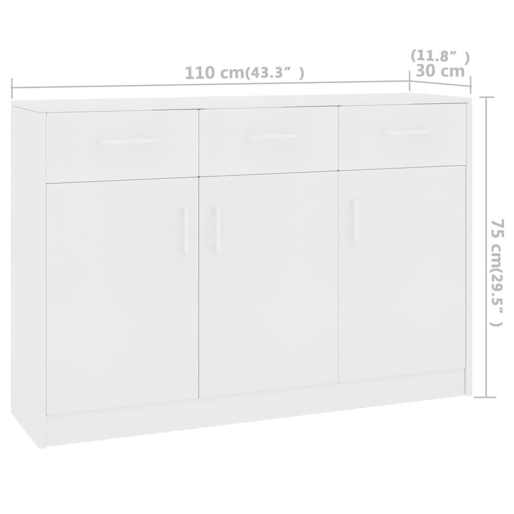 Dressoir 110x30x75 cm bewerkt hout