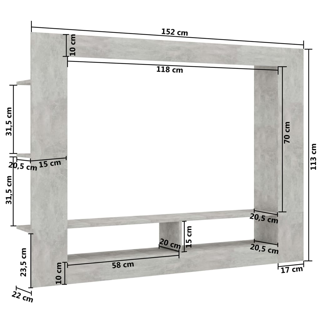 Tv-meubel 152x22x113 cm bewerkt hout eikenkleurig